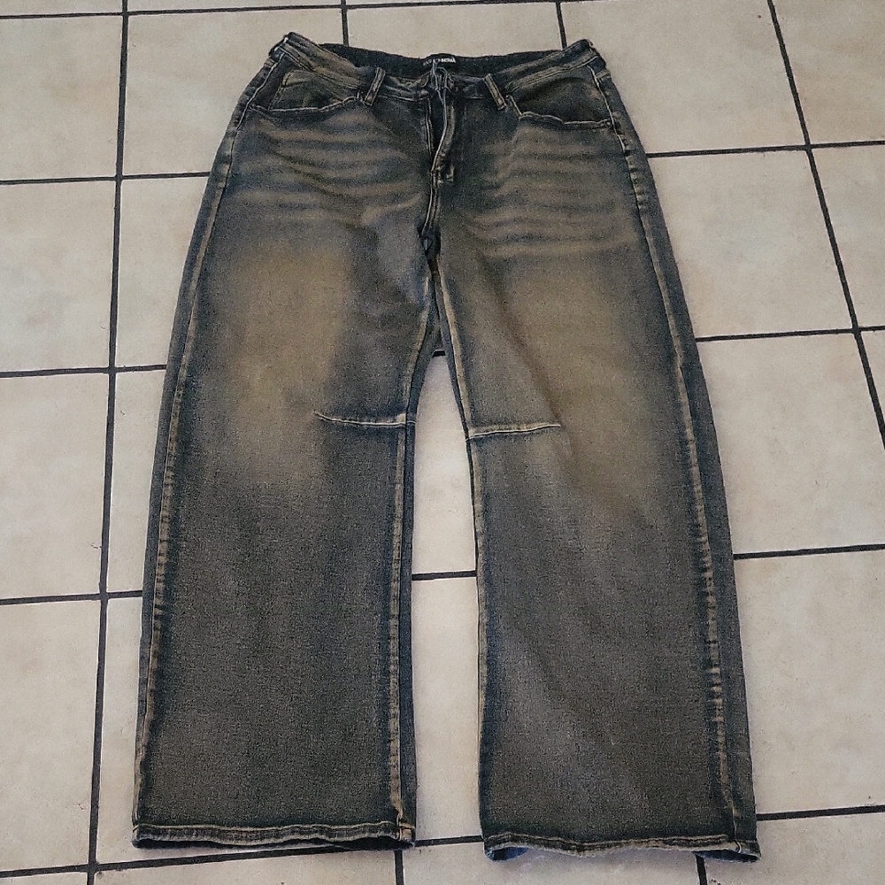Fashion Nova Faded Baggy Wide Leg Jeans